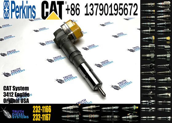 New Diesel Common Rail Fuel Injector 204-2467 232-1166 232-1167 20R-5392 232-1168 Steel for Sprayer Excavator 3412 Truck Parts