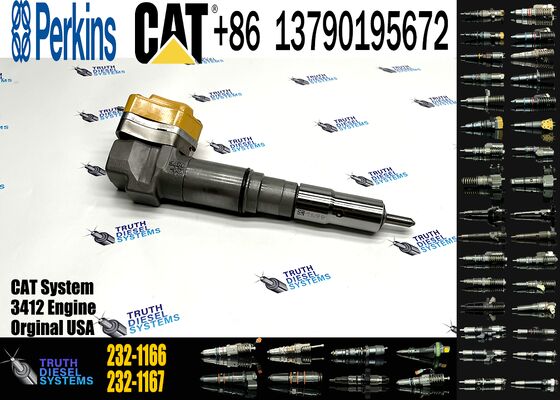 New Diesel Common Rail Fuel Injector 204-2467 232-1166 232-1167 20R-5392 232-1168 Steel for Sprayer Excavator 3412 Truck Parts